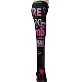 Figure Skating Pants Women's Girls' Ice Skating Tights Leggings Outfits Pink Fleece Spandex High Elasticity Training Practise Competition Skating Wear Thermal Warm Handmade Print Classic Ice Skating4