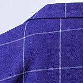 billiga Pojkes formella kostym-3 delar Ringbärarkostym Pojkar Barn Småbarn Kostym Formell kostym Kostym och blazer Byxset Formellt set Fest Speciellt Tillfälle Vintage Mode Formell Rutig Rosett Rubinrött Blå Grå Bomull