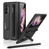 Χαμηλού Κόστους Samsung Θήκη-τηλέφωνο tok Για Samsung Galaxy Z Fold 3 Πίσω Κάλυμμα Προστατευτικό φακού κάμερας Σταντ ποδηλάτου με υποδοχή για στυλό Μονόχρωμο PC