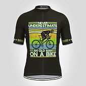 economico Maglie da uomo-Per uomo Maglia da Ciclismo Retrò Lettere &amp; Numeri Divertente Manica Corta Bicicletta Maglia Top con 3 tasche posteriori Mountain Bike MTB Ciclismo su strada Asciugatura Rapida Morbido Strisce