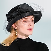 abordables Chapeaux de Fête-Fascinateurs de velours élégants de mode / chapeaux avec nœud papillon / nœud papillon en satin / tulle 1pc occasion spéciale / fête / soirée / dames jour casque