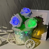 halpa USB-käyttöinen-ruusu kukka lehti keiju merkkijono valot 3m-20leds 1,5m-10leds häät puutarhajuhla loma ystävänpäivä valot koriste akku tai usb-virralla