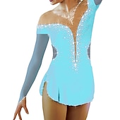 halpa Taitoluistelupuvut-Taitoluistelupuku Naisten Tyttöjen Luistimet Hameet Musta Punainen Sininen Silmukka Spandex Erittäin elastinen Kouluts Harjoittelu Kilpailu Luisteluasu Kristalli / Strassi Pitkähihainen Luistelu