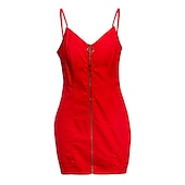 cheap Bodycon Club Dresses-Women&#039;s Mini Dress Sheath Dress Stylish Sexy Modern Outdoor Party Holiday Regular Fit Pure Color Sleeveless Spaghetti Strap Black White Red Blue Summer Spring