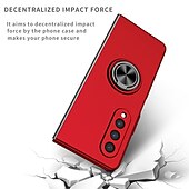 cheap Samsung Cases-Phone Case For Samsung Galaxy Z Fold 6 Z Fold 5 Z Fold 4 Z Fold 3 Z Fold 2 Z Fold Full Body Case Flip Ring Holder Dustproof Solid Colored TPU
