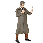 levne Pánské kostýmy-Retro Řvoucí 20s 20. léta 20. století Kabát Maškarní Čepice lovců na jeleny Sherlock Holmes Maškarní kostým Pánské Karneval Plesová maškaráda Párty Plesová maškaráda Dospělé Kabát Klobouk Podzim zima