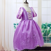 cheap Girl's Halloween Costumes-Book Week 2026 Girls' 3D Rose Solid Colored Dress Sleeveless Summer Fall Sports &amp; Outdoor Daily Princess Costume Kids 2-8 Years A Line Dress Tulle Dress Maxi Regular Fit