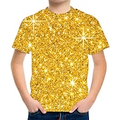 cheap Boy&#039;s 3D Animals-Boys 3D Color Block Rainbow Optical Illusion T shirt Short Sleeve 3D Print Summer Sports Streetwear Basic Kids School Outdoor