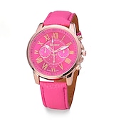halpa Kvartsikellot-Geneve Naisten Kvartsikellot Ulkoilu Arkikello Rannekello Analoginen VEDENPITÄVÄ Nahkahihna Katsella