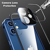 お買い得  iPhone用ケース-iPhone 16、iPhone 15 Pro Max Plus、iPhone 13、12、11 Pro Max Mini用マグネティック吸着フルボディ保護両面アンチピープソリッドカラー強化ガラス金属ケース