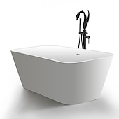 billige Badekraner-badekarkran - moderne krom gulvmontert keramisk ventil badekar dusj blandebatterier