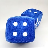 cheap Car Pendants &amp; Ornaments-1Pair Car Pendant Interior Hanging Rearview Mirrors Short Plush Fuzzy Dice 2.75inc Plush Car Decorative Hanging Mirror Fuzzy Dice Lucky Hanging Accessories