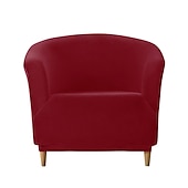 cheap Armchair Cover &amp; Armless Chair Cover-Velvet Club Chair Barrel Chair Slipcover Burgundy Stretch Armchair Covers 1-Piece Club Tub Chair Covers Sofa Cover Couch Furniture Protector Cover Plush Spandex Couch Covers for Living Room