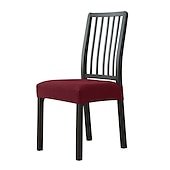 Seat Covers for Dining Room Chairs with Ties Burgundy Stretch Jacquard Chair Covers Removable Washable Kitchen Chair Seat Cushion Slipcovers Protector 49