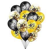 billige temafestdekorasjon-15 stk 30-årsdag lateksballonger trettijubileumsfestdekorasjon svart gull temafest ballong bursdagsfestutstyr