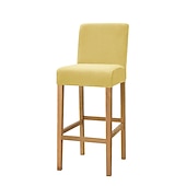 cheap Dining Chair Cover-Stretch Velvet Bar Stool Cover Burgundy Counter Height Pub Chair Slipcover for Dining Room Cafe Non Slip with Elastic BottomThick Soft Style