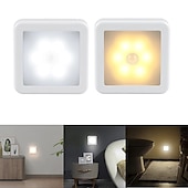 tanie lampki nocne z czujnikiem-Led lampka nocna czujnik ruchu inteligentna lampka nocna na baterie lampka nocna wc do pokoju przedpokój ścieżka oświetlenie toalety w domu!