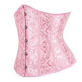 billiga Korsett-Rokoko Punk och gotiskt Medeltida kostymer Överbystkorsett Underkläder Bustier 14 plastben Maskeradkläder Dam Kunglig Bröllop Bröllopsgäst Vuxna Korsett