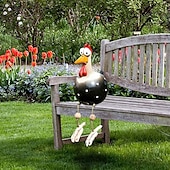 cheap Garden Sculptures&amp;Statues-Chicken Garden Decor Statues Sculptures Decoration Home Animal Funny Resin Figurines Garden Plug Pottery Figure Ornaments