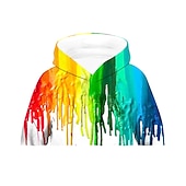baratos Visão 3D e Geometria do Menino-Infantil Para Meninos Moletom Manga Longa Arco-íris Impressão 3D Arco-Íris Diário Interior Ao ar livre Ativo Básico 2-12 anos / Outono / Inverno / Primavera