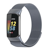 billiga Fitbit klockband-Smart Watch-band Kompatibel med Fitbit Charge 5 Rostfritt stål Smart klocka Rem Elastisk Magnetlås Milanesisk loop Ersättning Armband