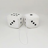 cheap Car Pendants &amp; Ornaments-1Pair Car Pendant Interior Hanging Rearview Mirrors Short Plush Fuzzy Dice 2.75inc Plush Car Decorative Hanging Mirror Fuzzy Dice Lucky Hanging Accessories