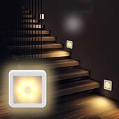 tanie lampki nocne z czujnikiem-Led lampka nocna czujnik ruchu inteligentna lampka nocna na baterie lampka nocna wc do pokoju przedpokój ścieżka oświetlenie toalety w domu!