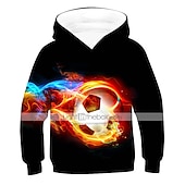 cheap Boy&#039;s 3D Sports &amp; Game-Boys 3D Football Hoodie Long Sleeve 3D Print Fall Winter Active Basic Kids 3-12 Years Outdoor Daily