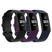 cheap Fitbit Watch Bands-3 Pack Watch Band for Fitbit Charge 4 / Charge 3 / Charge 3 SE Silicone Replacement  Strap Soft Elastic Breathable Sport Band Wristband