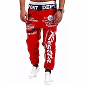 cheap Sweatpants-Men&#039;s Sweatpants Joggers Trousers Elastic Waist Letter Graphic Prints Sports Outdoor Daily Wear Casual Hip Hop Gray-blue Black Blue High Waist