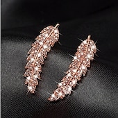 abordables Boucles d&#039;oreilles-1 paire Boucles d&#039;oreille Clou Boucle d&#039;Oreille Pendantes For Femme Mariage Anniversaire Soirée Alliage Classique Forme de Feuille