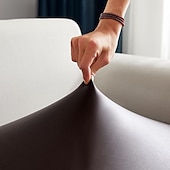abordables Funda de sofá-Funda de cojín elástica de piel sintética para sofá, color burdeos, 100 % impermeable, para silla, protector de muebles, funda de sofá con base elástica, lavable