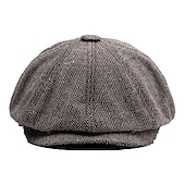 cheap Accessories and More-The Great Gatsby Gangster Retro Vintage Roaring 20s 1920s Beret Hat Men&#039;s All Costume Hat Vintage Cosplay Event / Party Festival Hat New Year