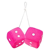 cheap Car Pendants &amp; Ornaments-1Pair Car Pendant Interior Hanging Rearview Mirrors Short Plush Fuzzy Dice 2.75inc Plush Car Decorative Hanging Mirror Fuzzy Dice Lucky Hanging Accessories