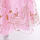cheap Girl's Halloween Costumes-Book Week 2026 Girls' 3D Rose Solid Colored Dress Sleeveless Summer Fall Sports &amp; Outdoor Daily Princess Costume Kids 2-8 Years A Line Dress Tulle Dress Maxi Regular Fit