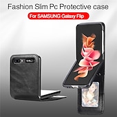 Χαμηλού Κόστους Samsung Θήκη-τηλέφωνο tok Για Samsung Galaxy Z Flip 6 Z Flip 5 Z Flip 4 Z Flip 3 Z Flip 2 Z Flip Πλήρης Θήκη Προστασία από τη σκόνη Ανθεκτική σε πτώσεις Μονόχρωμο PU δέρμα