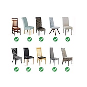 baratos Capa para Cadeira de Jantar-Capas para cadeiras de jantar, capas para cadeiras elásticas, capas protetoras para cadeiras com encosto alto em spandex capas de assento com elástico para sala de jantar, casamento