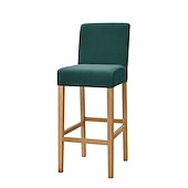 cheap Dining Chair Cover-Stretch Velvet Bar Stool Cover Burgundy Counter Height Pub Chair Slipcover for Dining Room Cafe Non Slip with Elastic BottomThick Soft Style