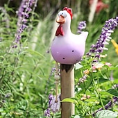 cheap Garden Sculptures&amp;Statues-Chicken Garden Decor Statues Sculptures Decoration Home Animal Funny Resin Figurines Garden Plug Pottery Figure Ornaments