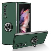 cheap Samsung Cases-Phone Case For Samsung Galaxy Z Fold 6 Z Fold 5 Z Fold 4 Z Fold 3 Z Fold 2 Z Fold Full Body Case Flip Ring Holder Dustproof Solid Colored TPU