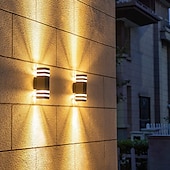 cheap Outdoor Wall Lights-1 Head 2 Heads Outdoor Waterproof LED Wall Light Aluminum Alloy Material and Various Styles Modern Villa Courtyard Wall Lamp