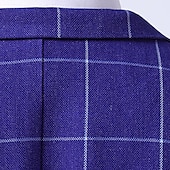 billiga Pojkes formella kostym-3 delar Ringbärarkostym Pojkar Barn Småbarn Kostym Formell kostym Kostym och blazer Byxset Formellt set Fest Speciellt Tillfälle Vintage Mode Formell Rutig Rosett Rubinrött Blå Grå Bomull