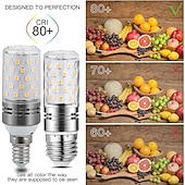 cheap LED Corn Lights-12W E14 E27 Led Candlestick Bulb AC85-265V Silver LED Corn Bulb Two-color Temperature Corn Lamp Equivalent to the Traditional 100 Watt 1400lm  Led Chandelier Bulb