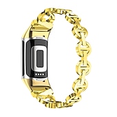 ieftine Curele de ceas Fitbit-Uita-Band pentru Fitbit Charge 5 Oțel inoxidabil Înlocuire Curea Bling Diamond Bratara de bijuterii Brăţară