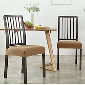 tanie Pokrowiec na krzesło do jadalni-pokrowce na krzesła do jadalni z wiązaniami bordowe elastyczne pokrowce na krzesła żakardowe zdejmowane nadające się do prania pokrowce na siedziska krzeseł kuchennych