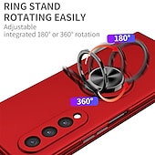 cheap Samsung Cases-Phone Case For Samsung Galaxy Z Fold 6 Z Fold 5 Z Fold 4 Z Fold 3 Z Fold 2 Z Fold Full Body Case Flip Ring Holder Dustproof Solid Colored TPU