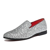 Men's Silver Glitter Loafers with Slip-On Design and Comfortable Sole - Perfect for Party and Formal Events 8