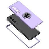 cheap Samsung Cases-Phone Case For Samsung Galaxy Z Fold 6 Z Fold 5 Z Fold 4 Z Fold 3 Z Fold 2 Z Fold Full Body Case Flip Ring Holder Dustproof Solid Colored TPU