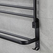 economico Portasciugamani-portasciugamani in alluminio per bagno, portasciugamani da parete a 2 strati portasalviette per bagno