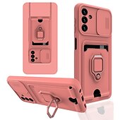 Χαμηλού Κόστους Samsung Θήκη-τηλέφωνο tok Για Samsung Galaxy Α73 Α53 Α33 A52 S25 Ultra Υψηλής Αντοχής με βάση στήριξης Θήκη καρτών Βάση δαχτυλιδιών Μονόχρωμο TPU